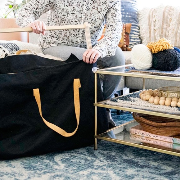 Portfolio Bag Black Canvas + Leather from The Crafter’s Box Ethically Made - Picture 2 of 14